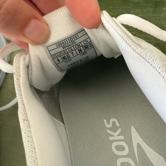 Brooks Ghost 17 Womens White Mesh Running Shoes Size 9 Wide New Without Box - Picture 8 of 9